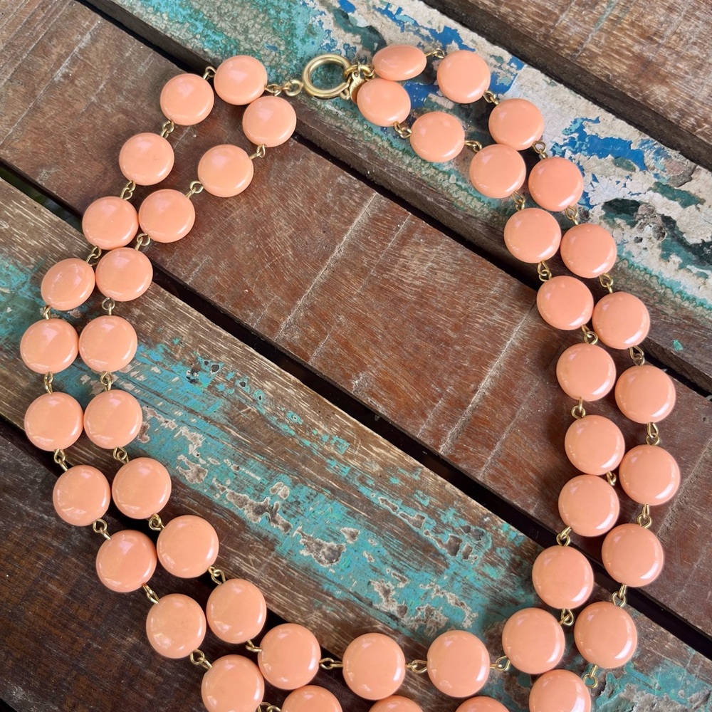 David Aubrey Elegant Peach Beaded Necklace